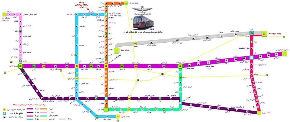 BRT Tehran Map
