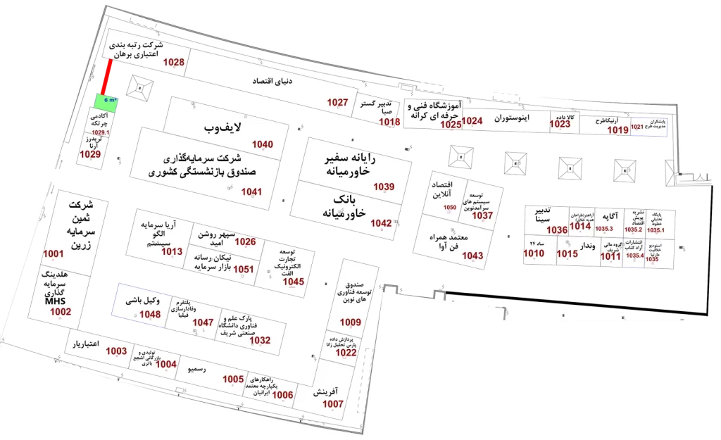 نقشه سالن 10 و 11 - شانزدهمین نمایشگاه صنعت مالی 1403